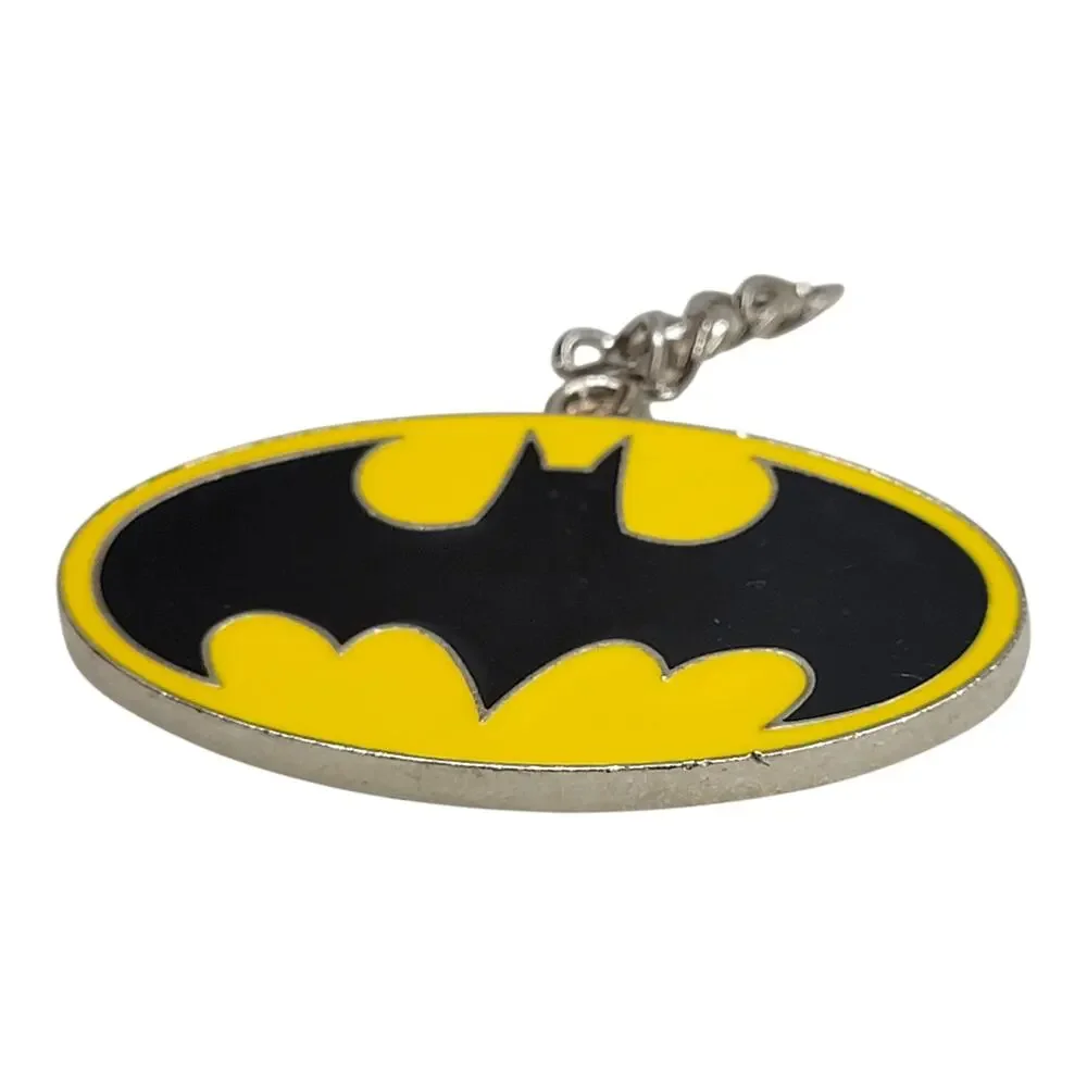 DC Comics Batman Oval Logo Keychain Charm Metal Enamel Zipper Pull 2008